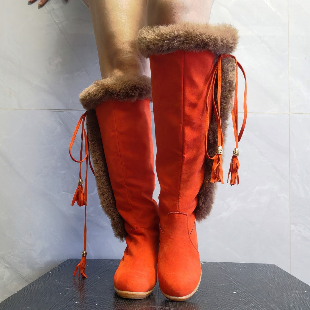 H&F Plush Long Combat Boots c