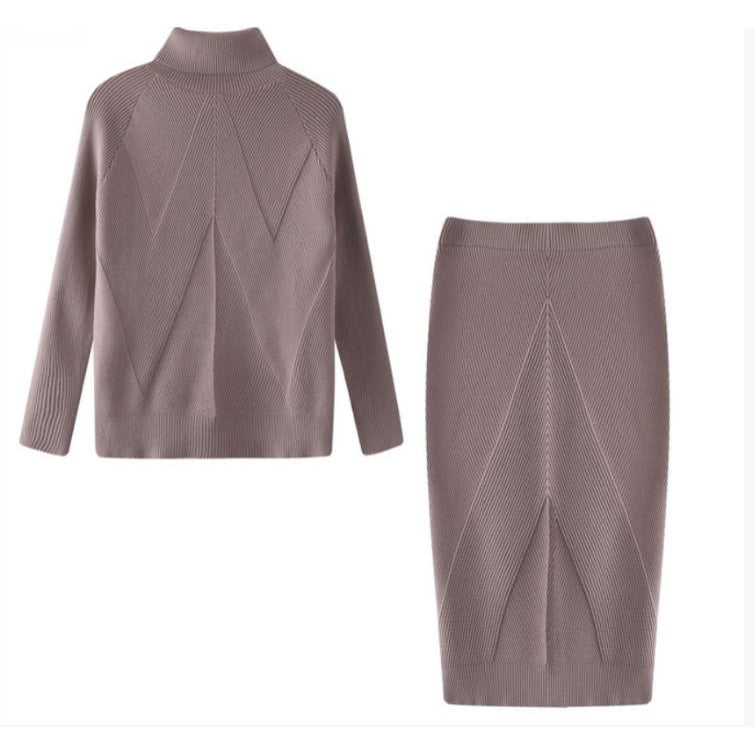 H&F Turtleneck Knit Skirt c