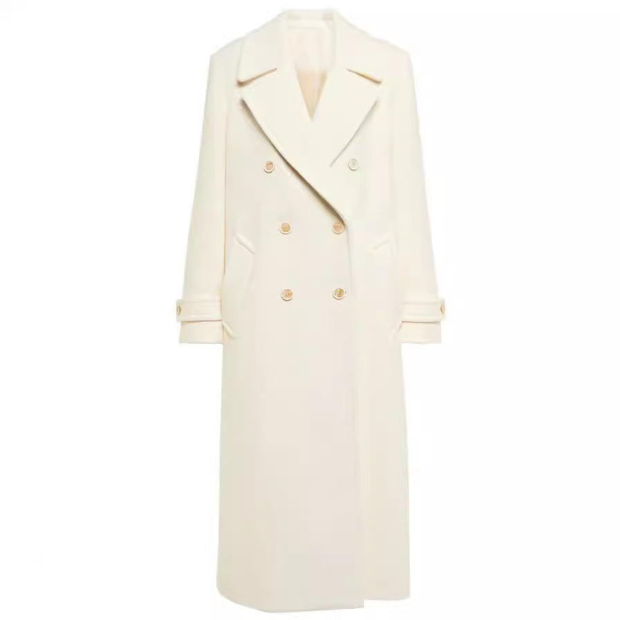 H&F White Double Breasted Coat c