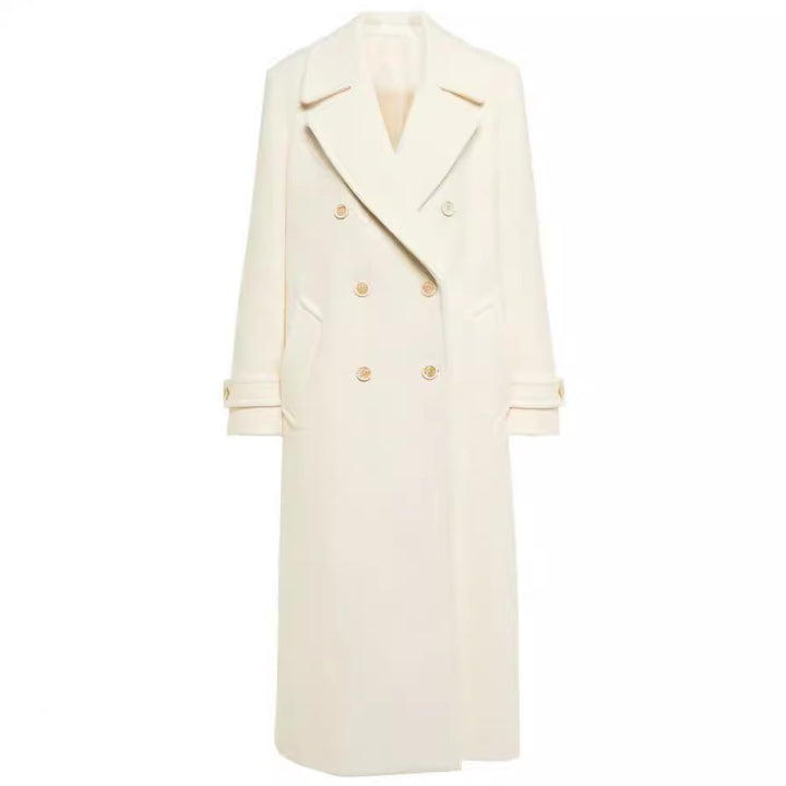 H&F White Double Breasted Coat c