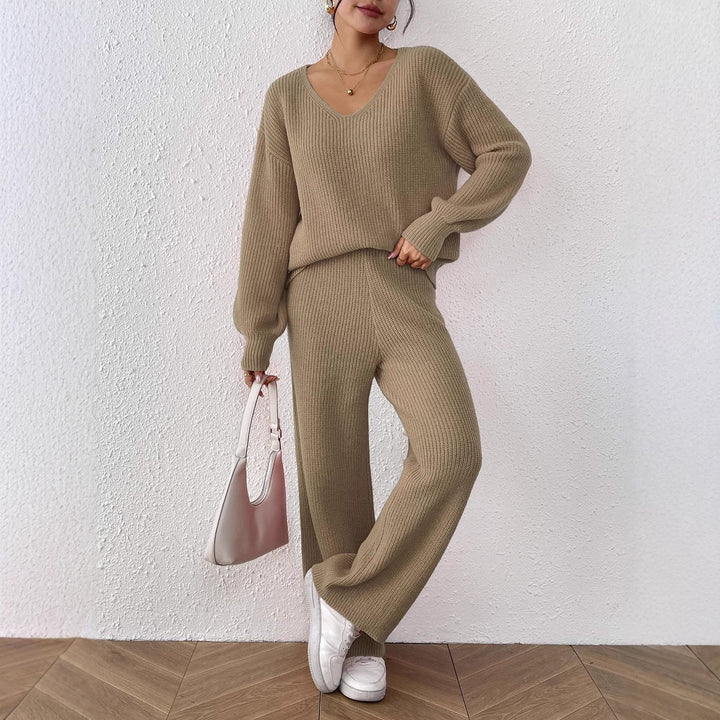 H&F V Neck Wide Leg Suit c