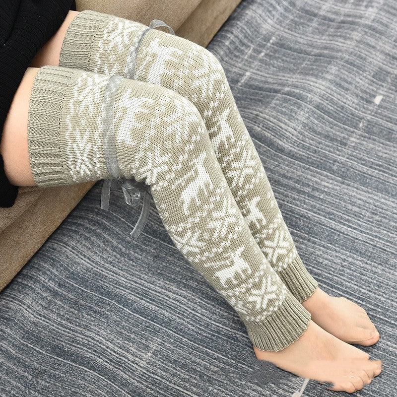 H&F Wool Overknee Socks c