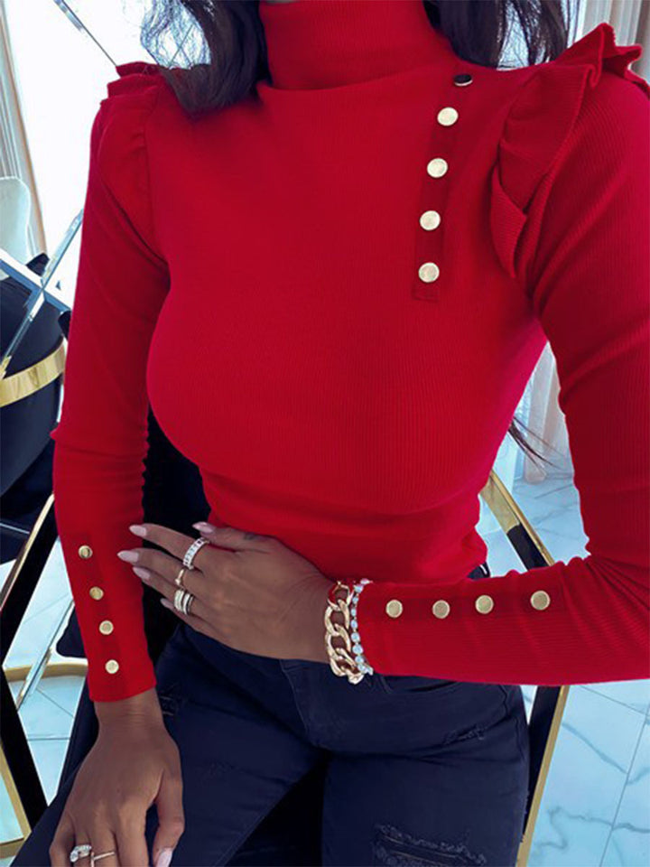 H&F Button Knit Top c