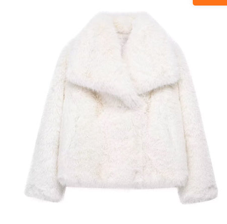 H&F Plush Lapel Coat c