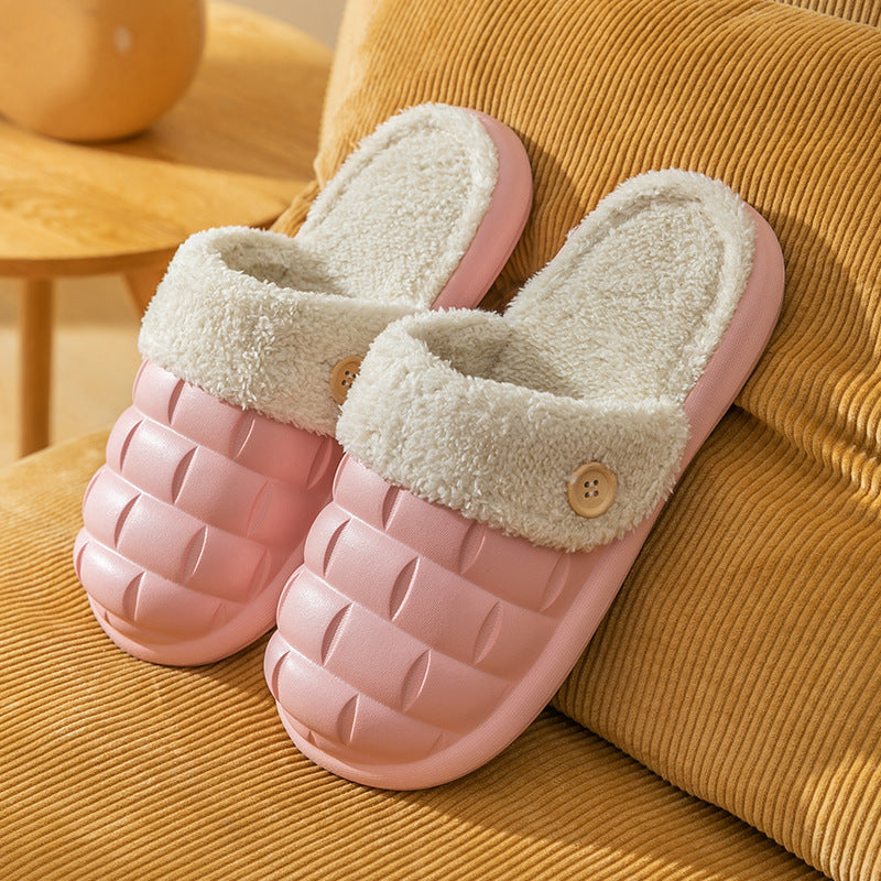 H&F Plaid Plush Slippers c