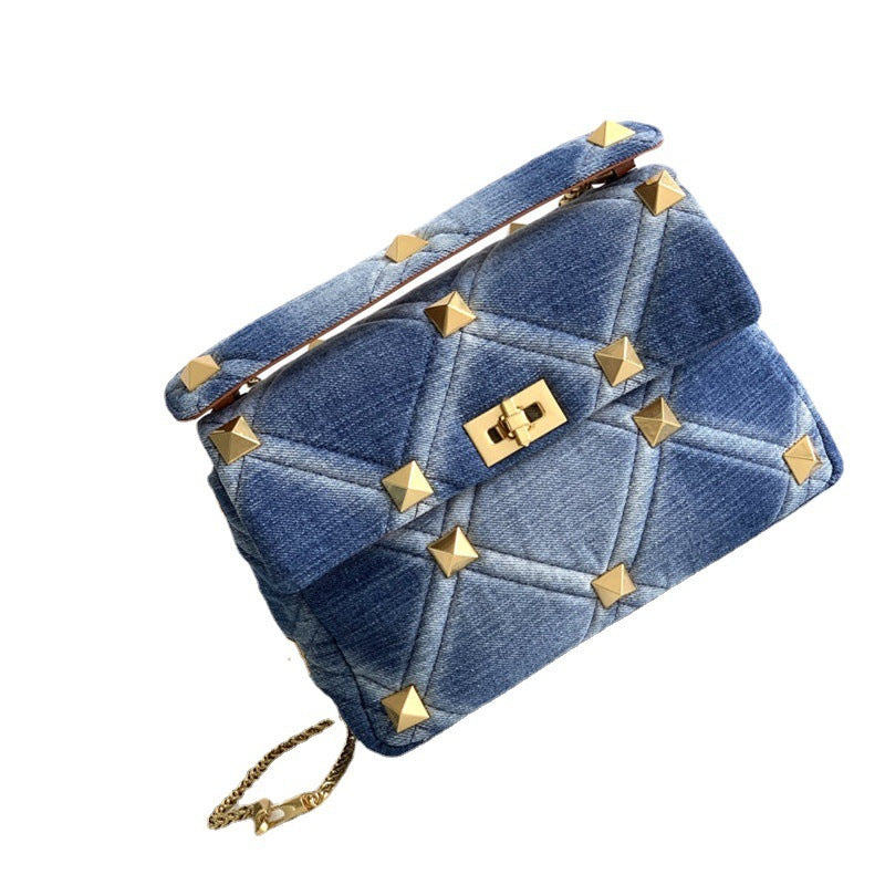 H&F Denim Cowhide Bag c