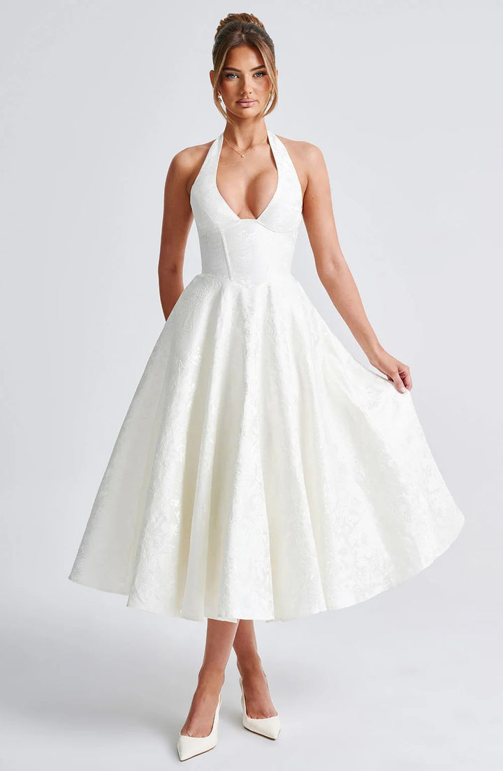 V-neck Halter Sleeveless Dress