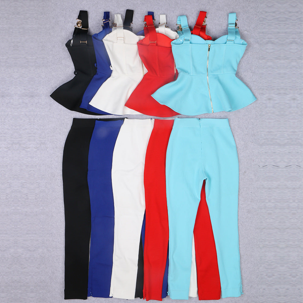 Low-cut Camisole + Tights Suit