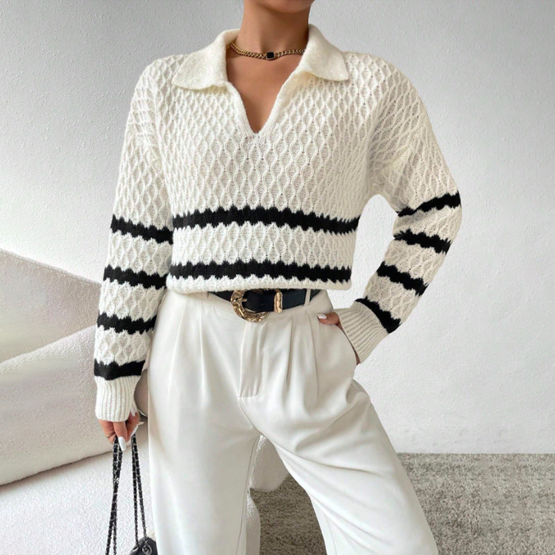 H&F Polo Collar Pullover c