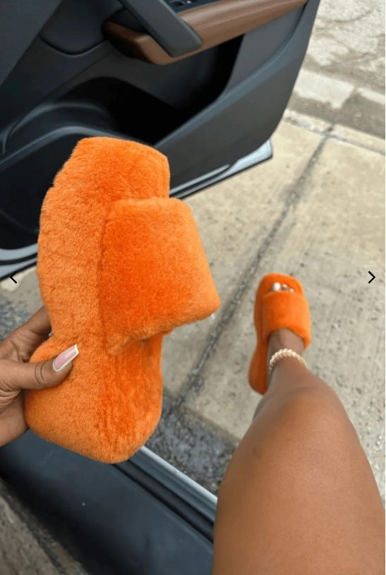 H&F Square Fleece Slippers c