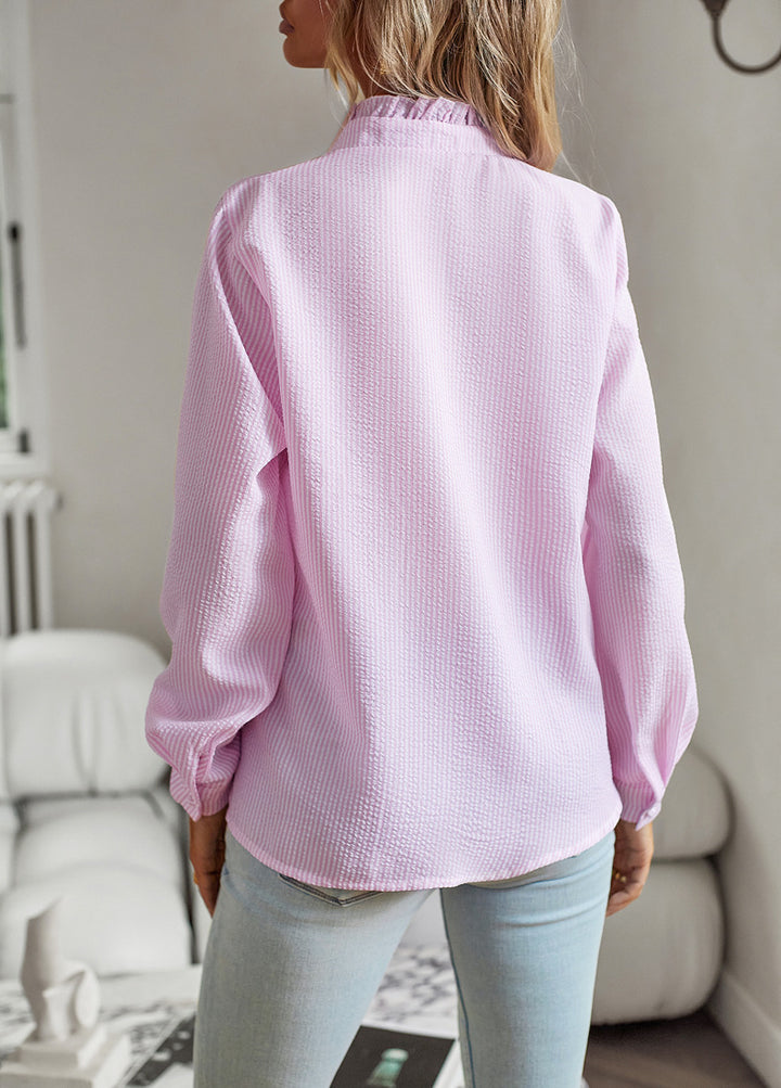 H&F Striped Ruffle Blouse c