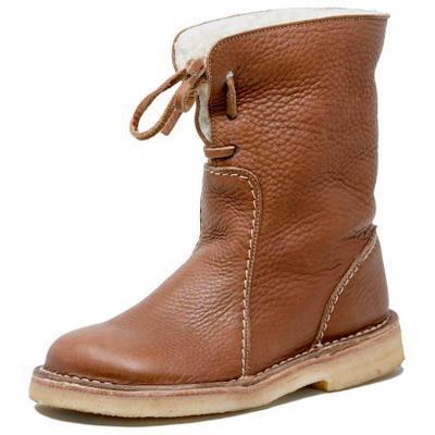 H&F Fur Lace-Up Snow Boots c