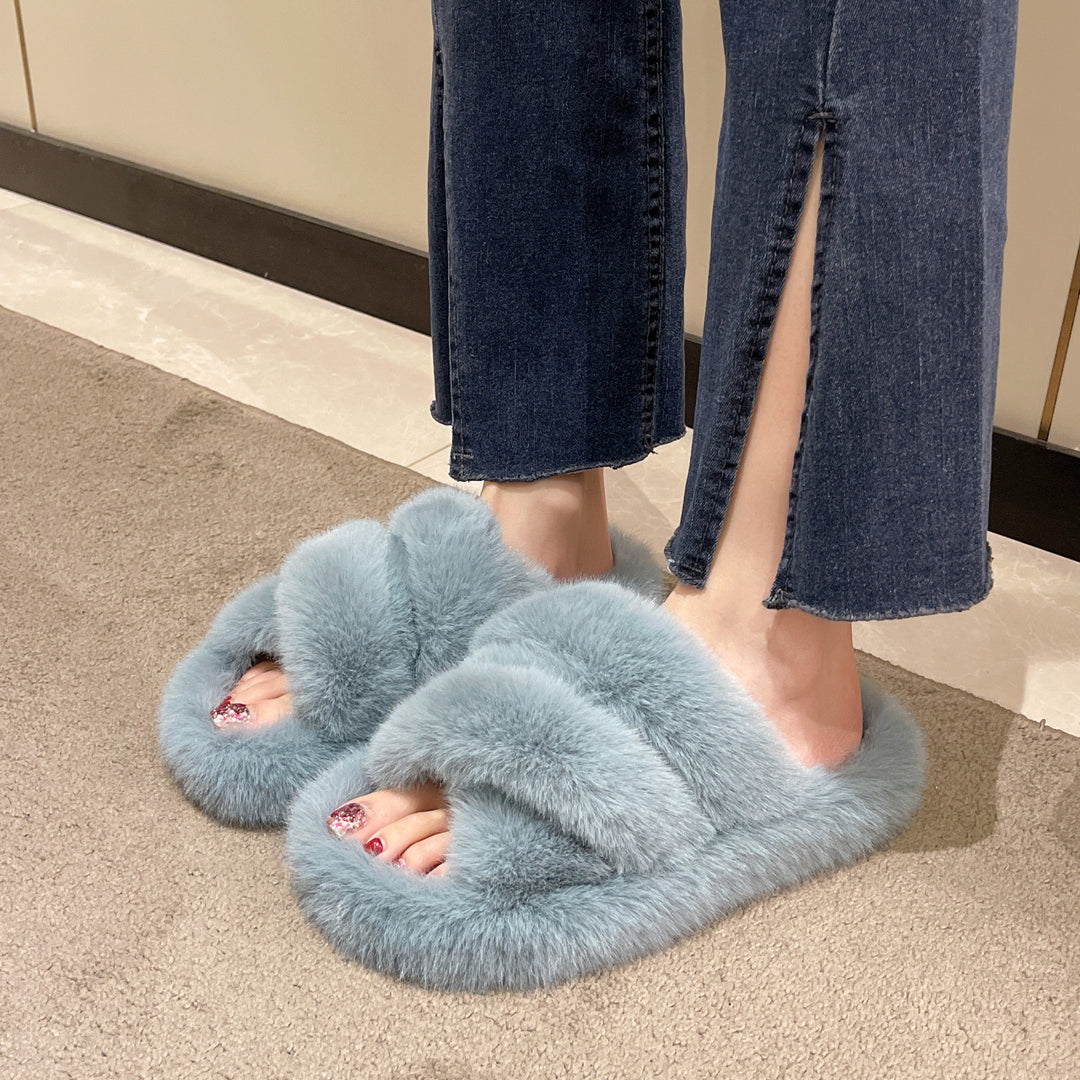 H&F Fuzzy Plush Slippers c