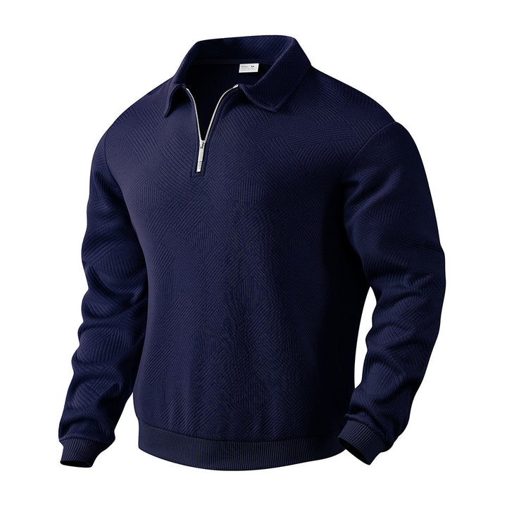 H&F Lapel Jacquard Half-Zip c