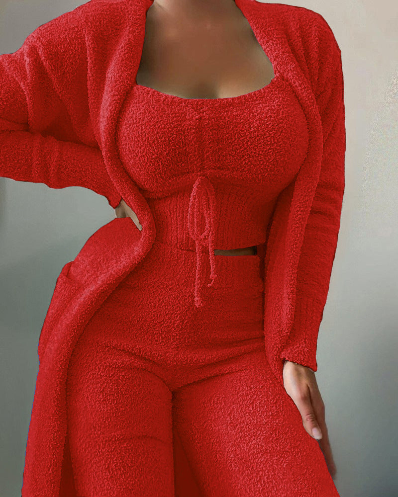 H&F Plush Cardigan Set c