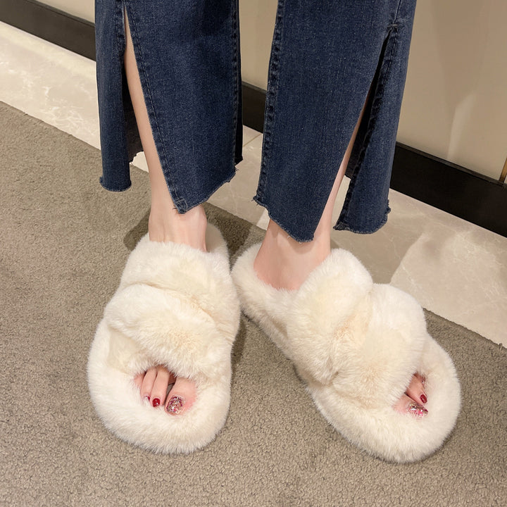 H&F Fuzzy Plush Slippers c