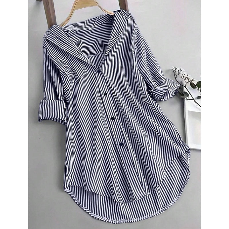 H&F Oversized Striped Blouse c