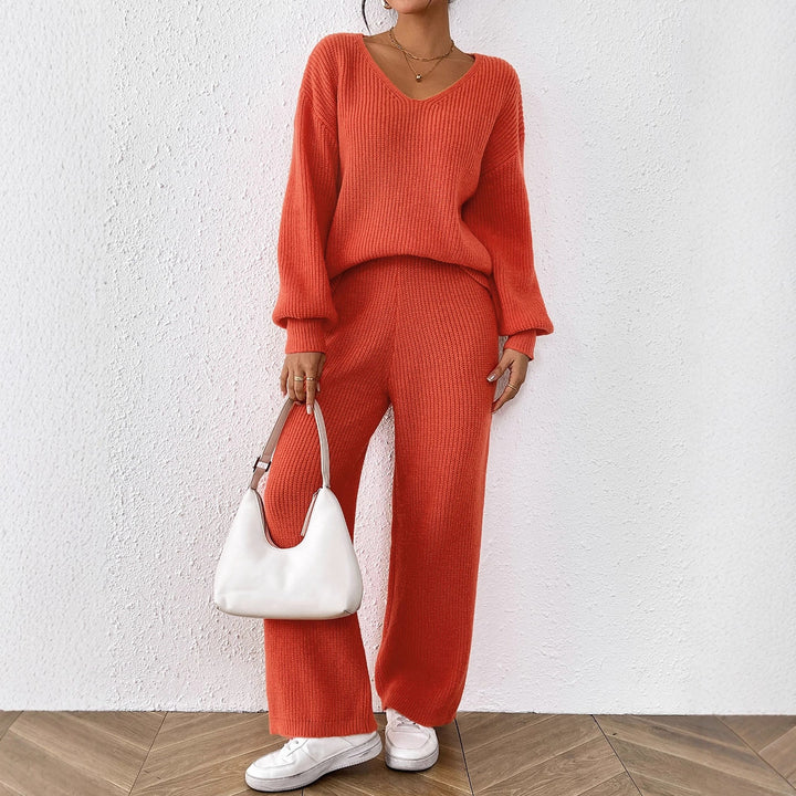 H&F V Neck Wide Leg Suit c