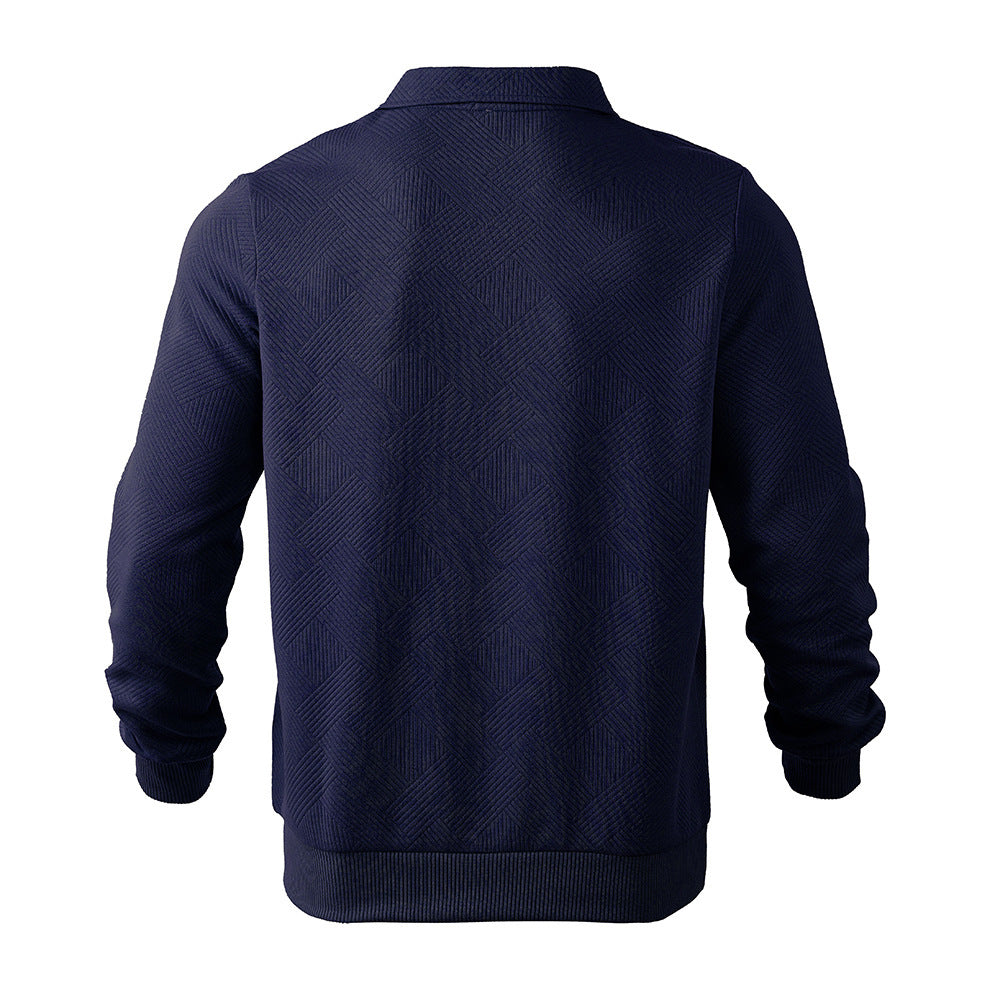 H&F Lapel Jacquard Half-Zip c
