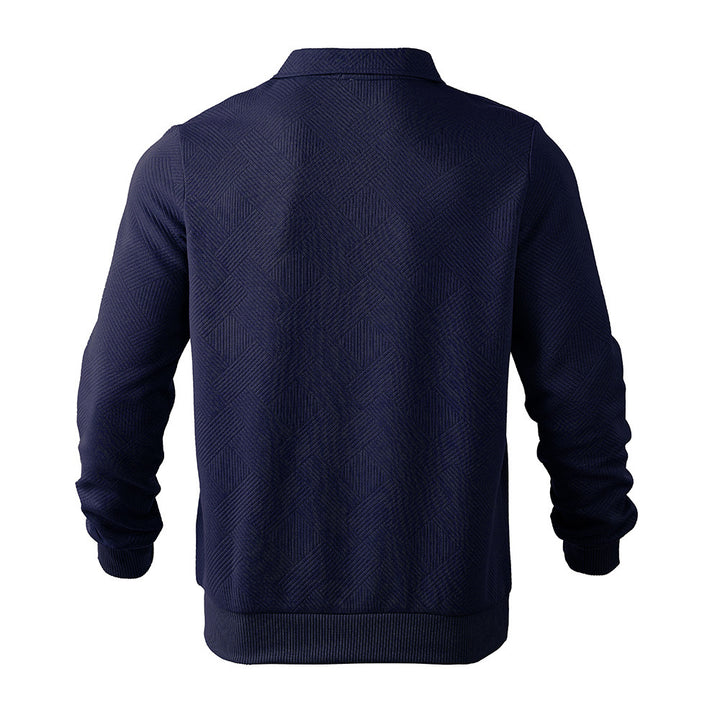 H&F Lapel Jacquard Half-Zip c