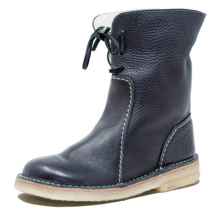 H&F Fur Lace-Up Snow Boots c