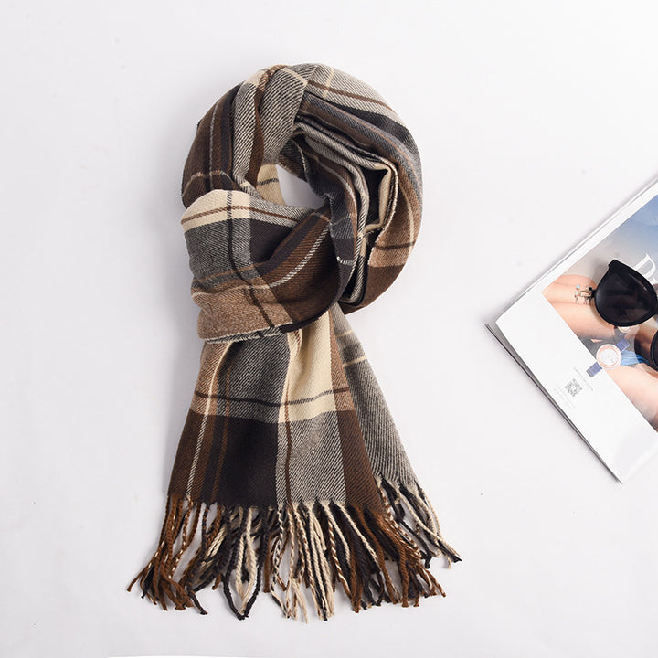 H&F Plaid Long Scarf c