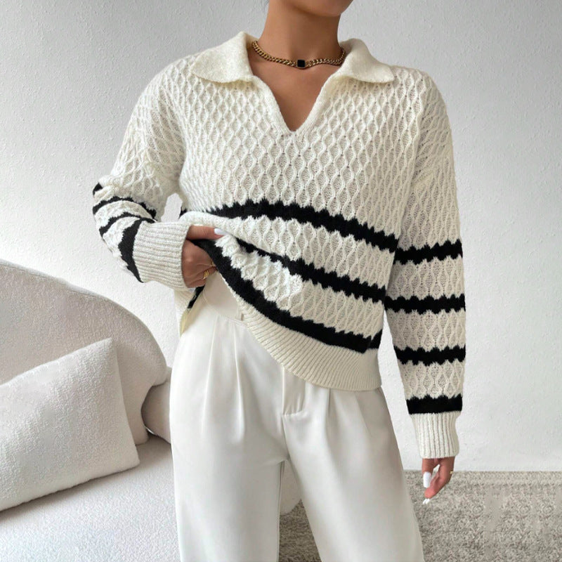H&F Polo Collar Pullover c