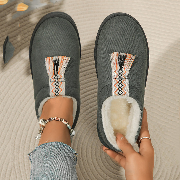 H&F Suede Plush Slippers c