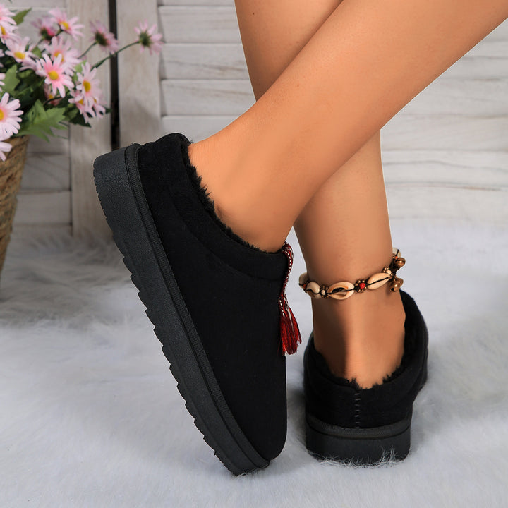 H&F Suede Plush Slippers c