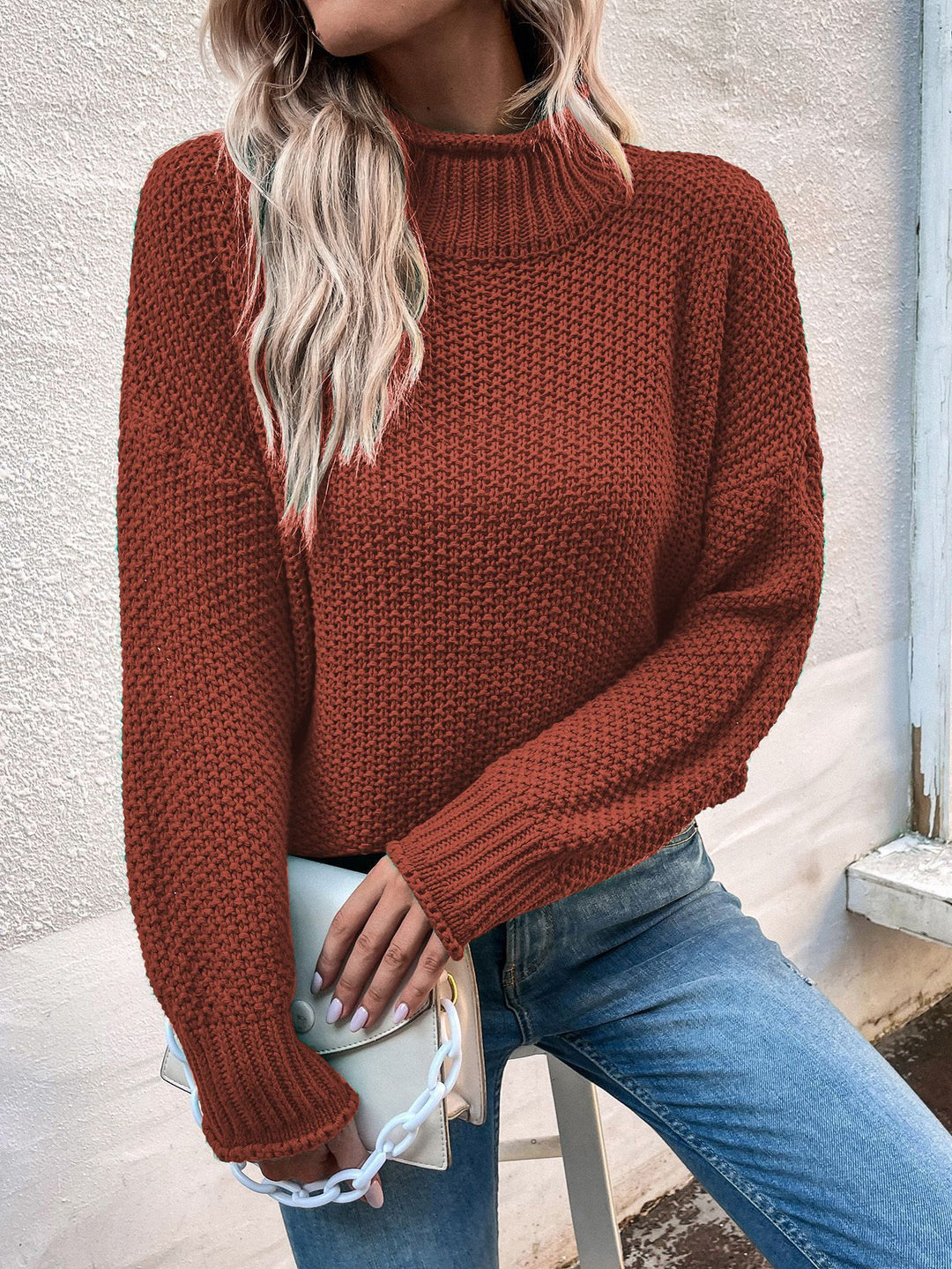 H&F Stand Collar Sweater c