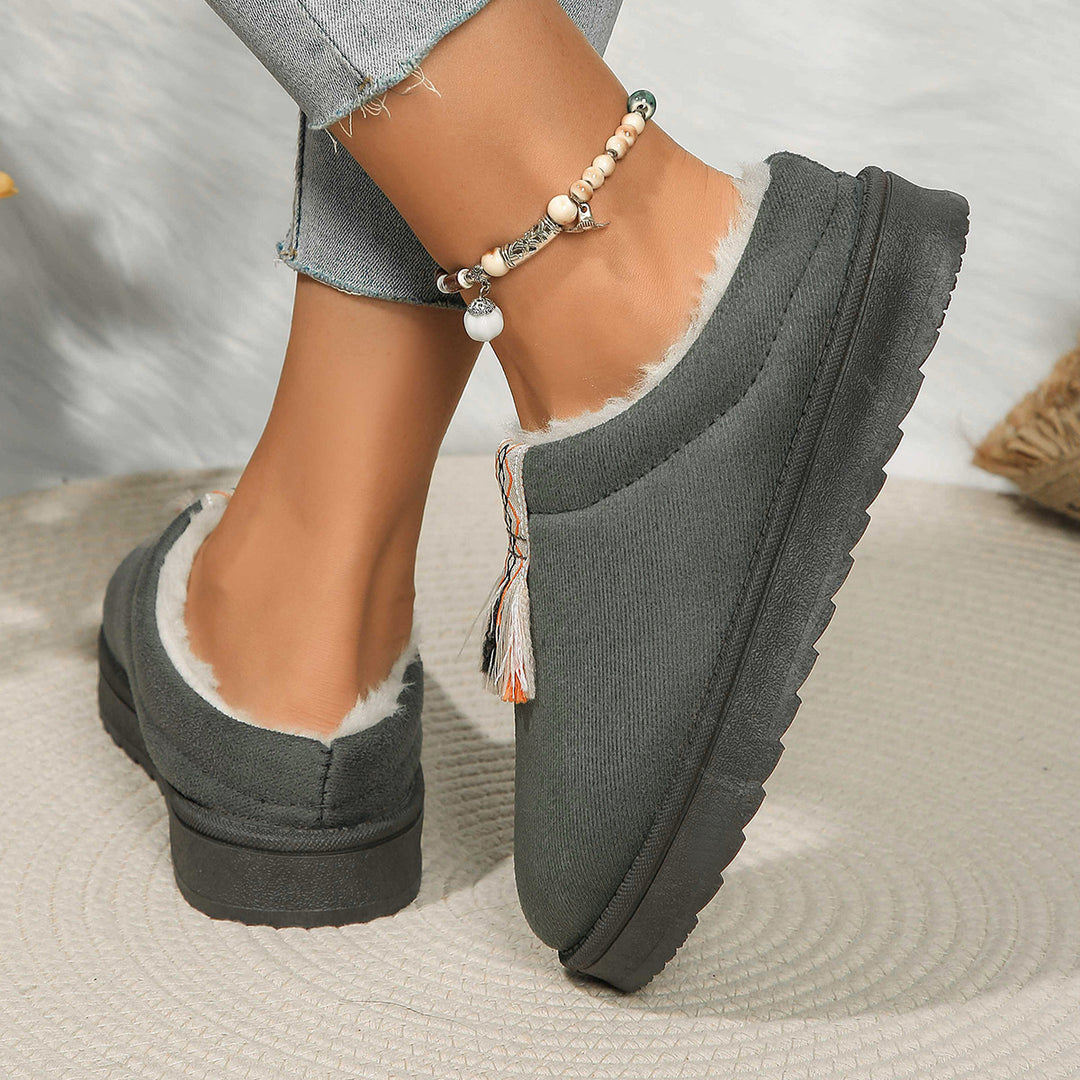 H&F Suede Plush Slippers c
