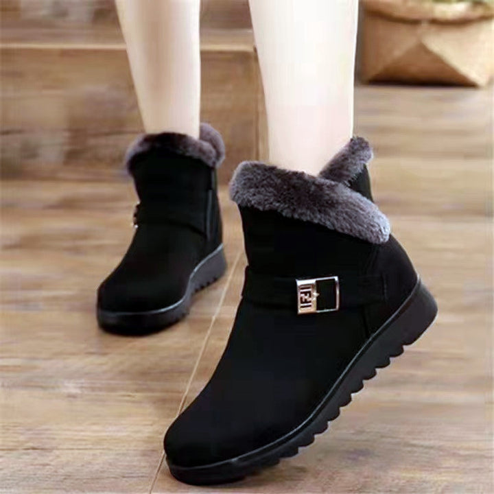 H&F Plush Zipper Snow Boots c