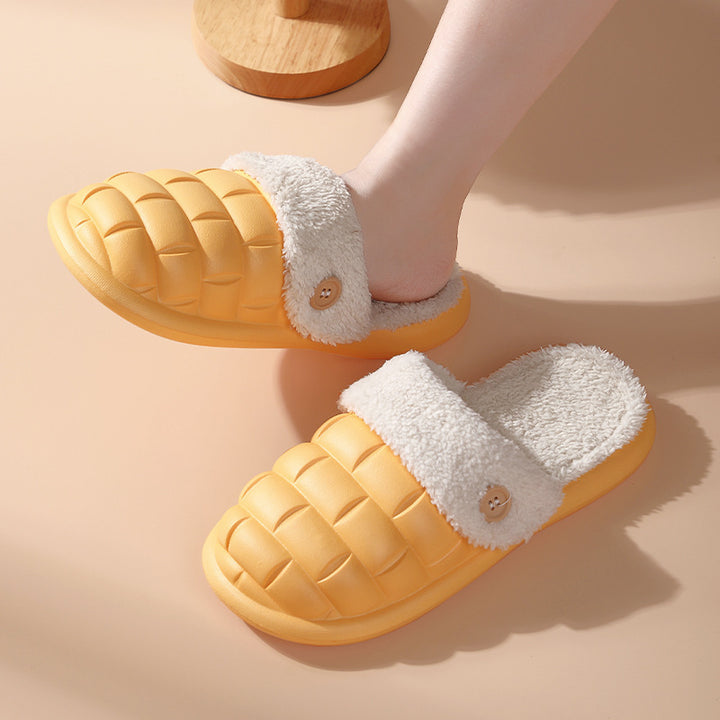 H&F Plaid Plush Slippers c