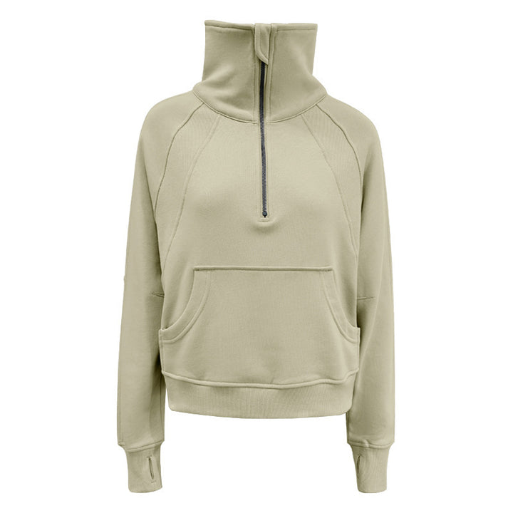 H&F Velvet Zipper Sweater c