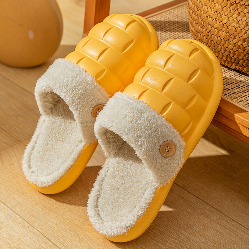 H&F Plaid Plush Slippers c