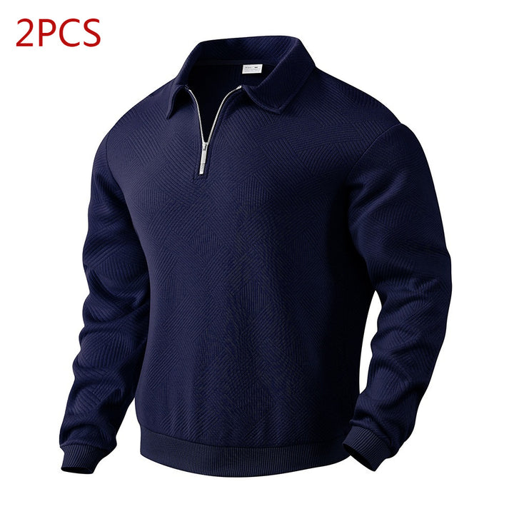 H&F Lapel Jacquard Half-Zip c