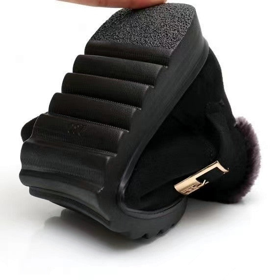 H&F Plush Zipper Snow Boots c