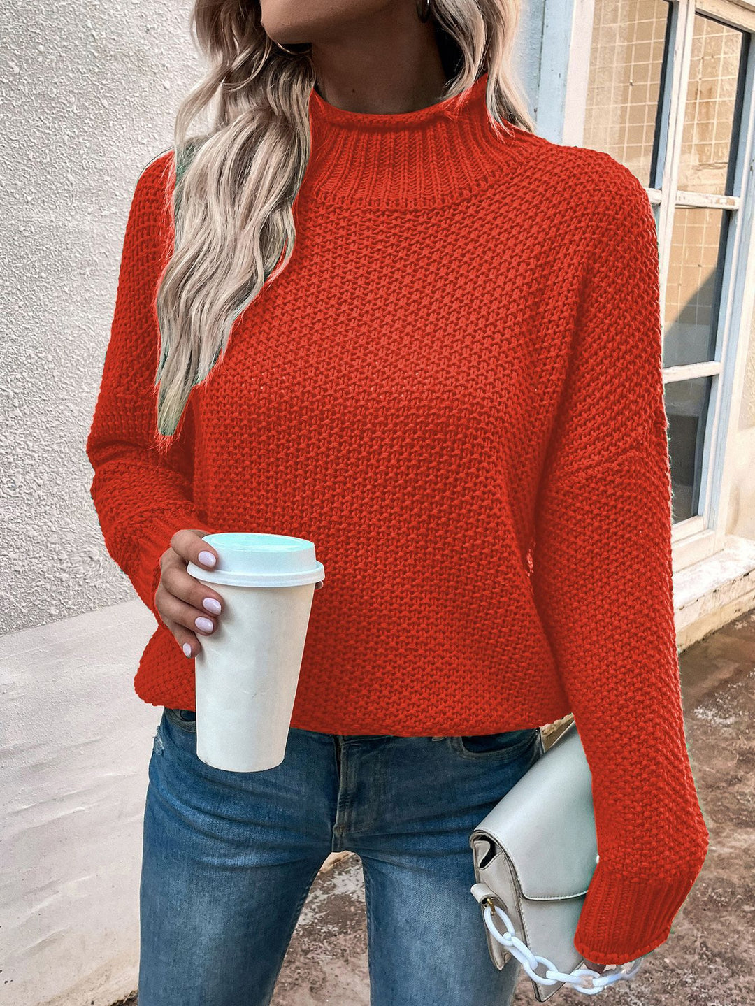 H&F Stand Collar Sweater c