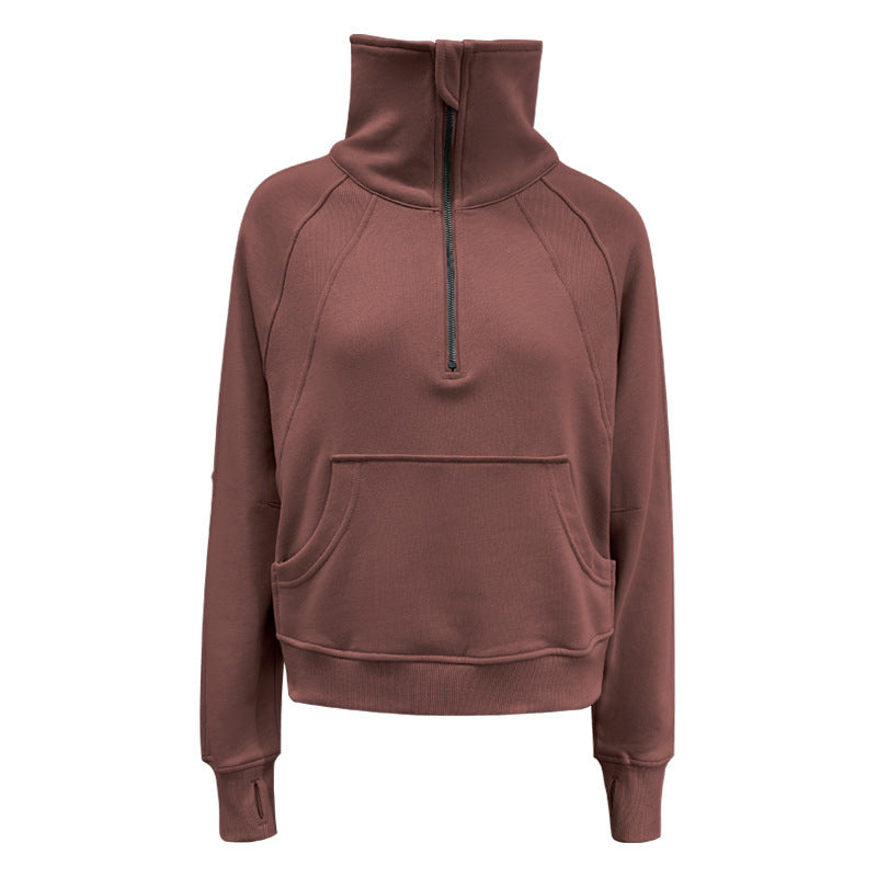 H&F Velvet Zipper Sweater c