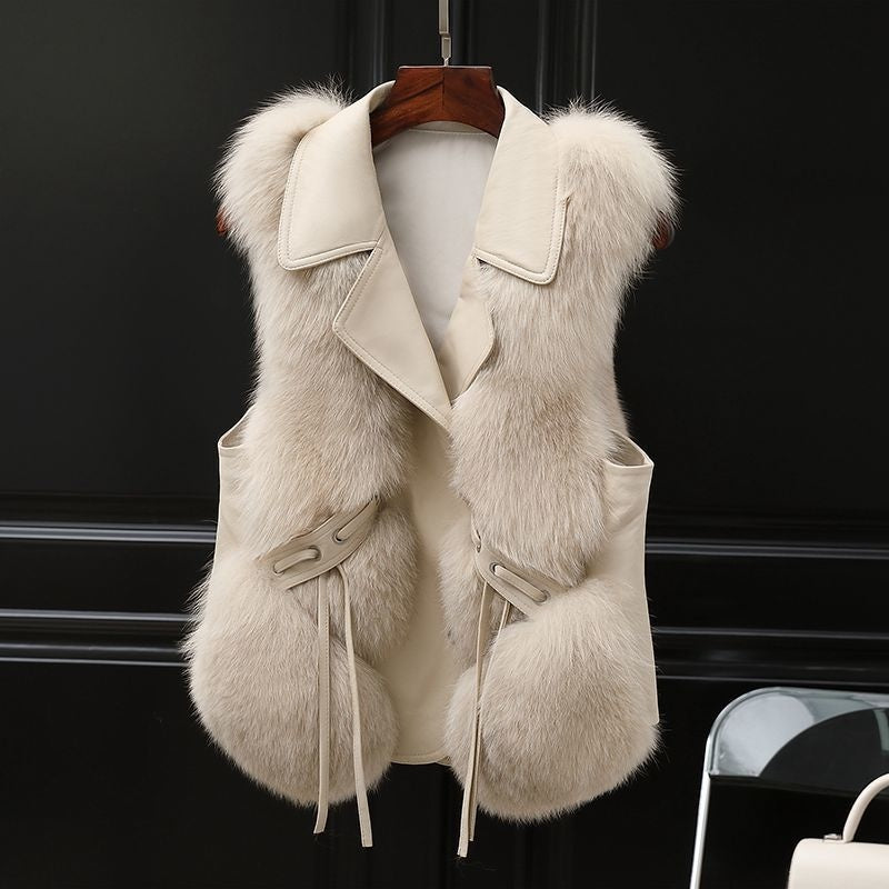 H&F Patchwork Fur Vest c