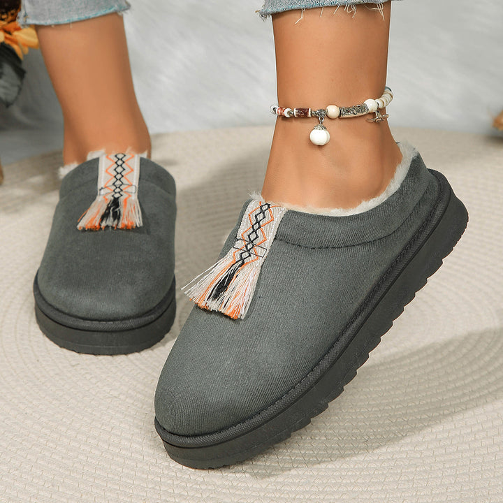 H&F Suede Plush Slippers c