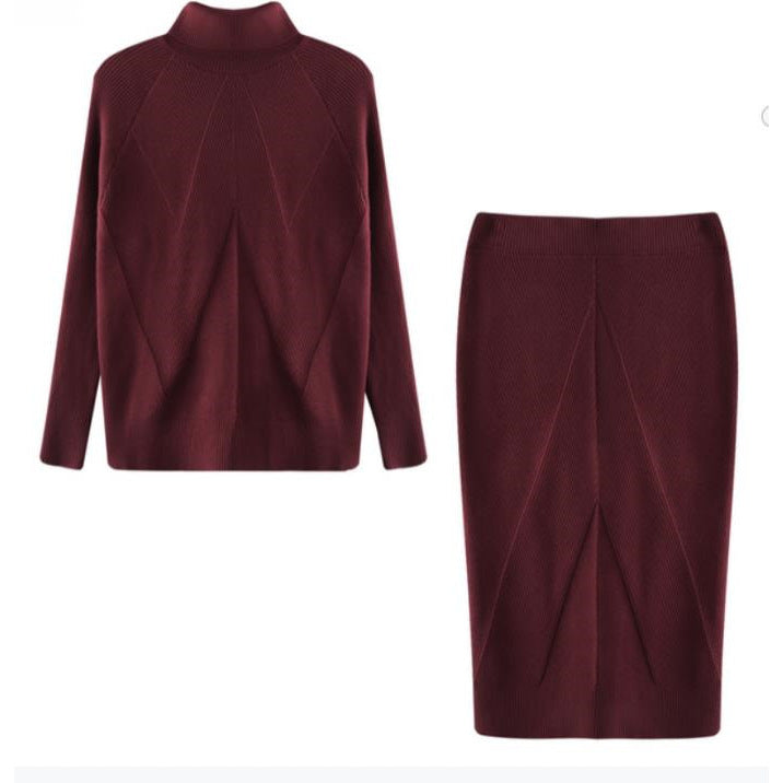 H&F Turtleneck Knit Skirt c