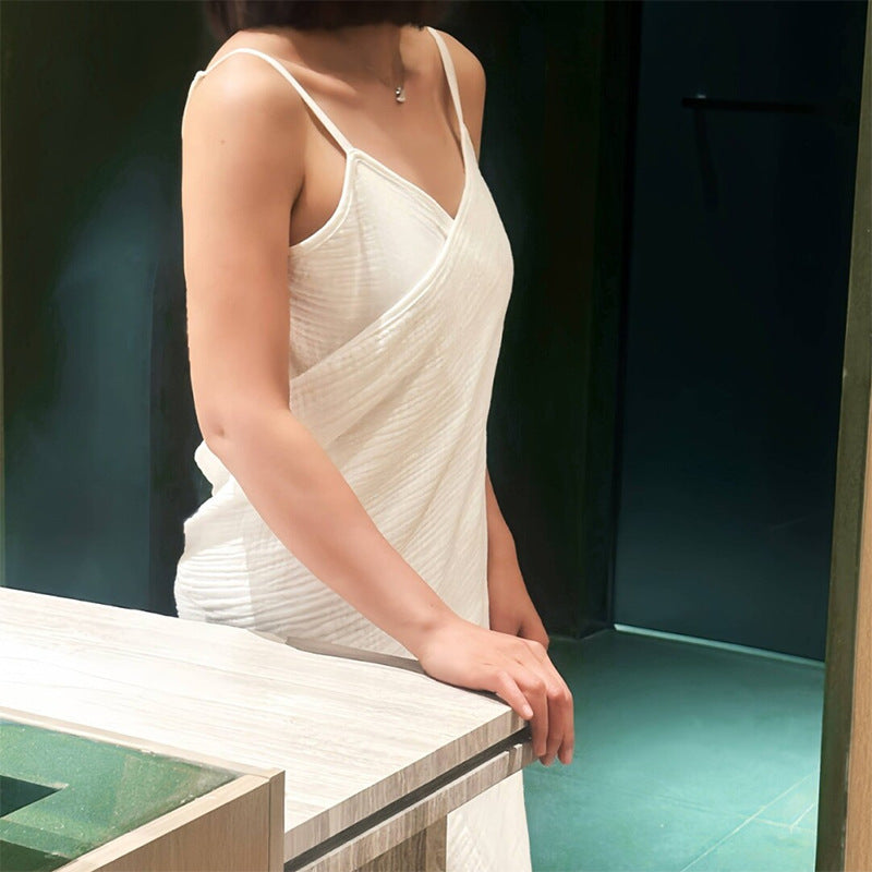 Gauze Bathrobe Sling Bath Towel Breathable Absorbent Bathrobe