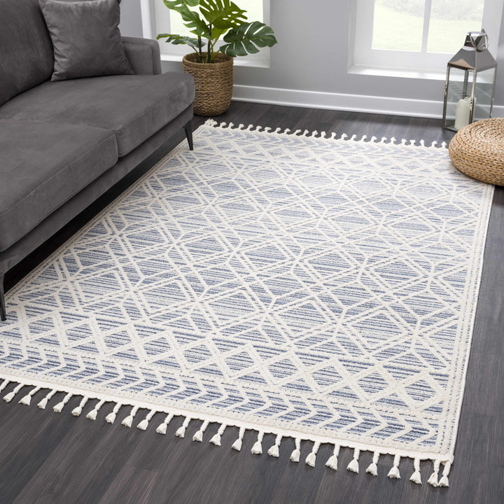 Magnolia Embossed Blue 2302 Area Rug - Clearance