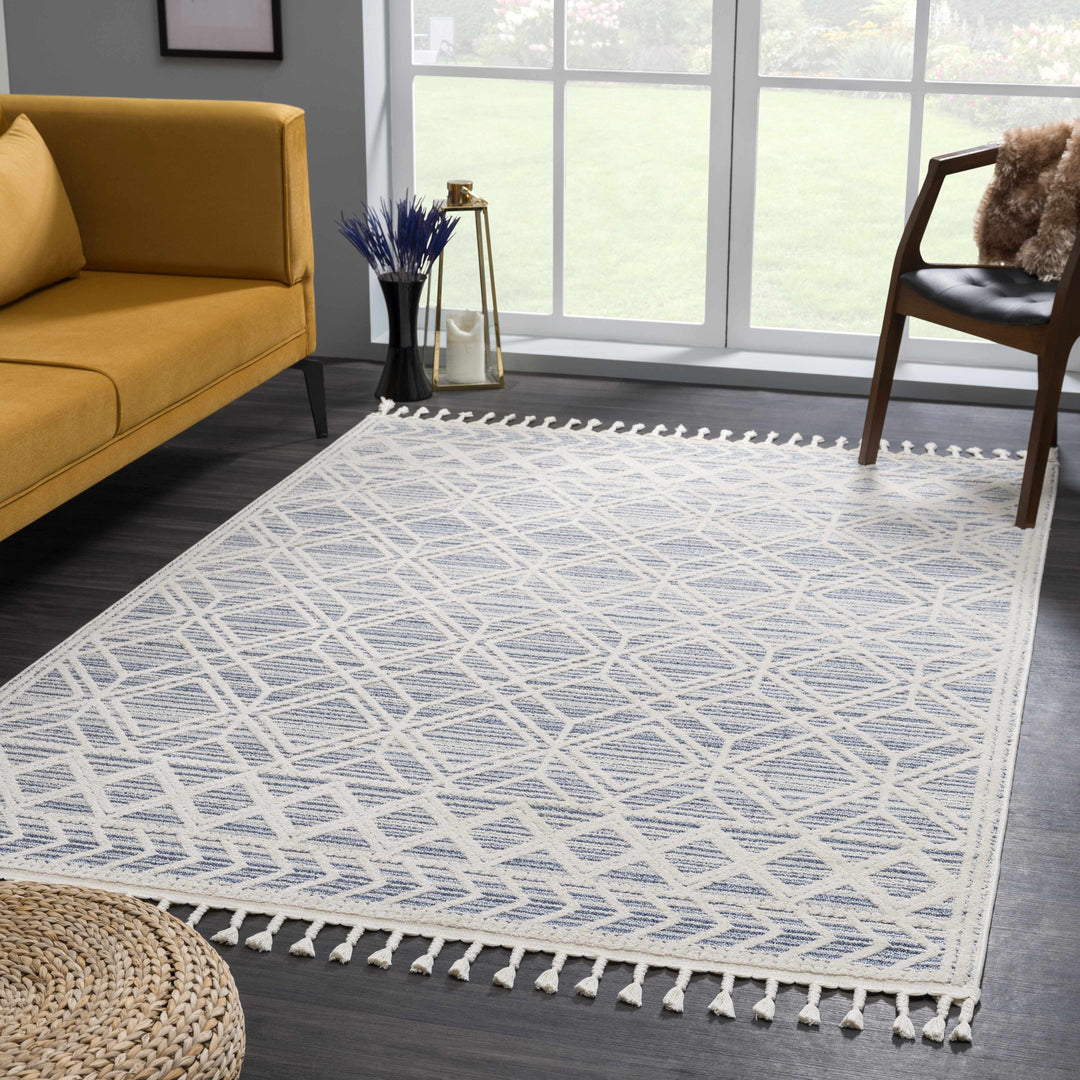 Magnolia Embossed Blue 2302 Area Rug - Clearance