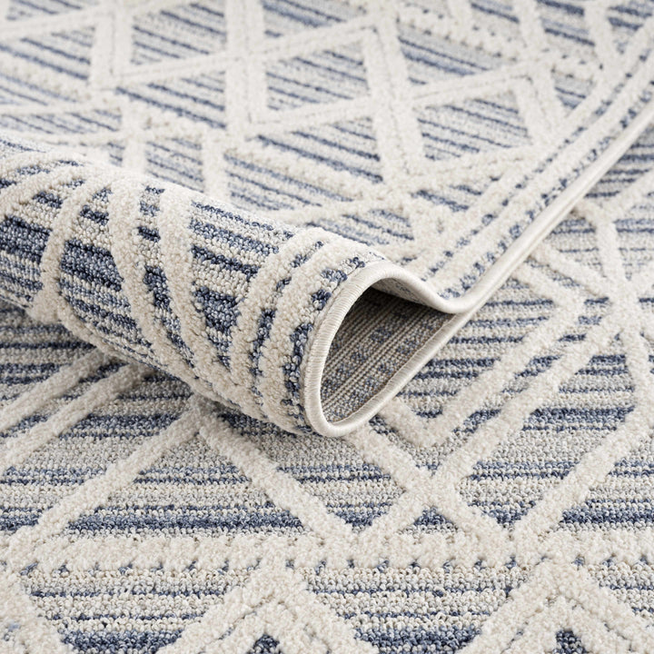 Magnolia Embossed Blue 2302 Area Rug - Clearance