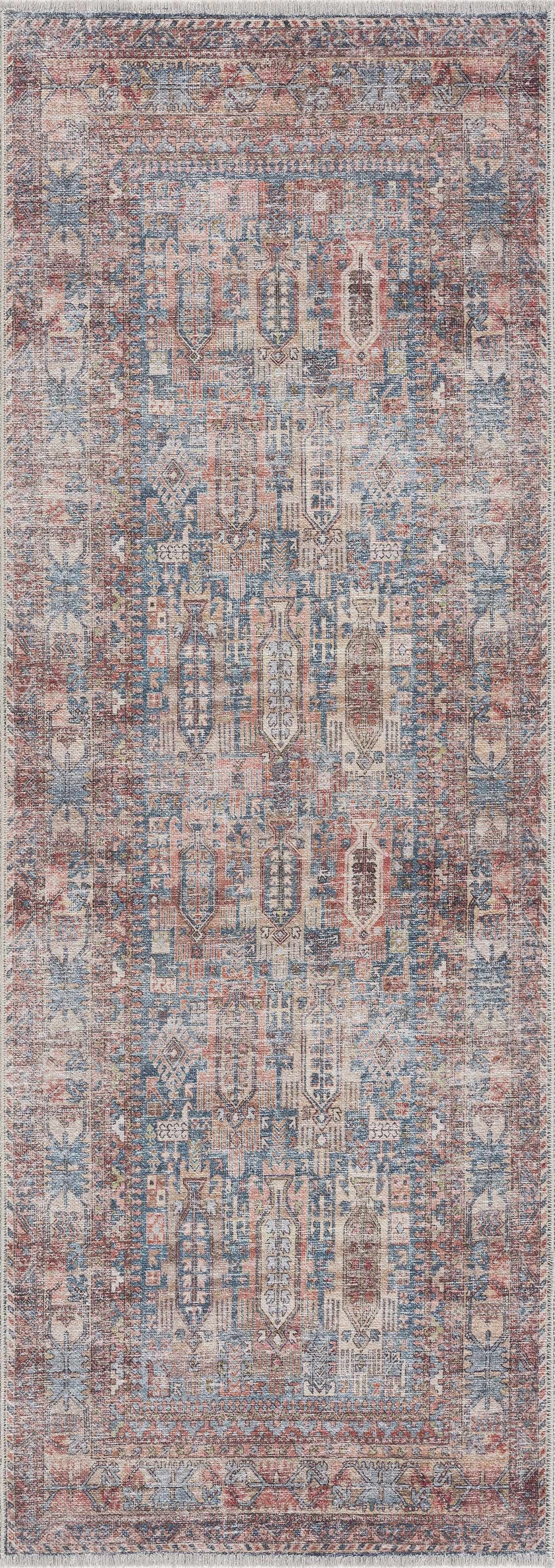 Burnt Orange Holi-2300 Washable Area Rug