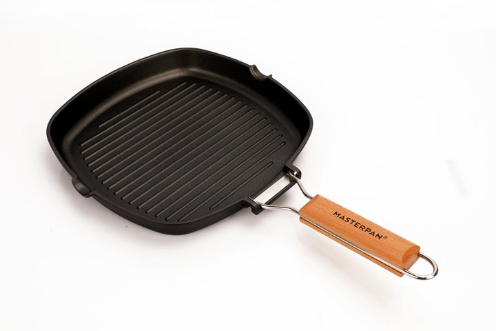 MASTERPAN Nonstick Grill Pan with Folding Handle, 8" (20cm)