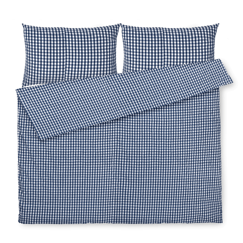 JUNA Bæk&Bølge Duvet Cover Set, Full, Dark Blue/White