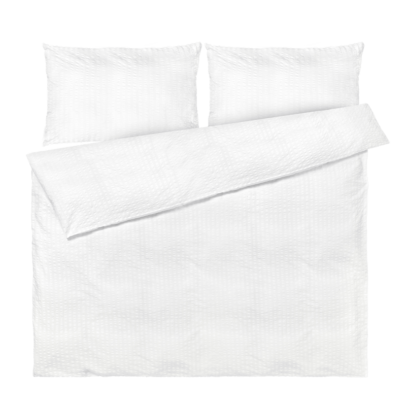 JUNA Bæk&Bølge Duvet Cover Set, Queen, White/White
